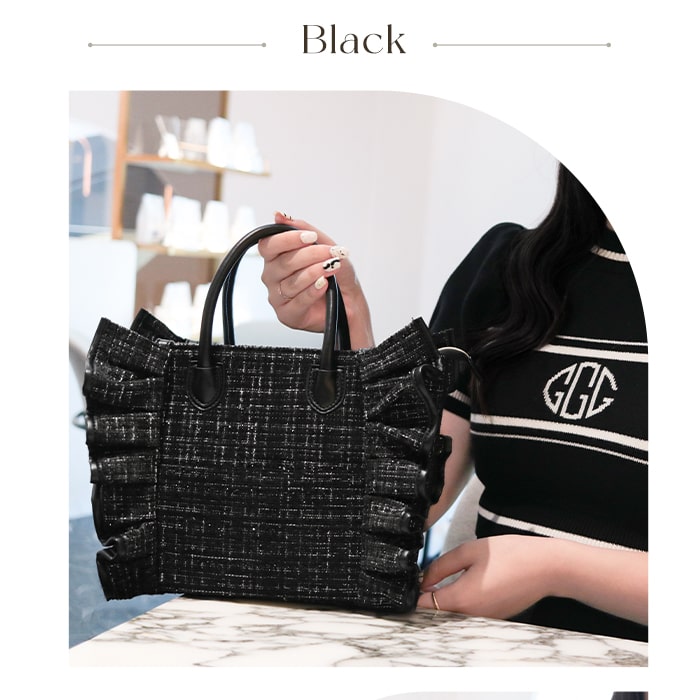 tweed mini bag / black